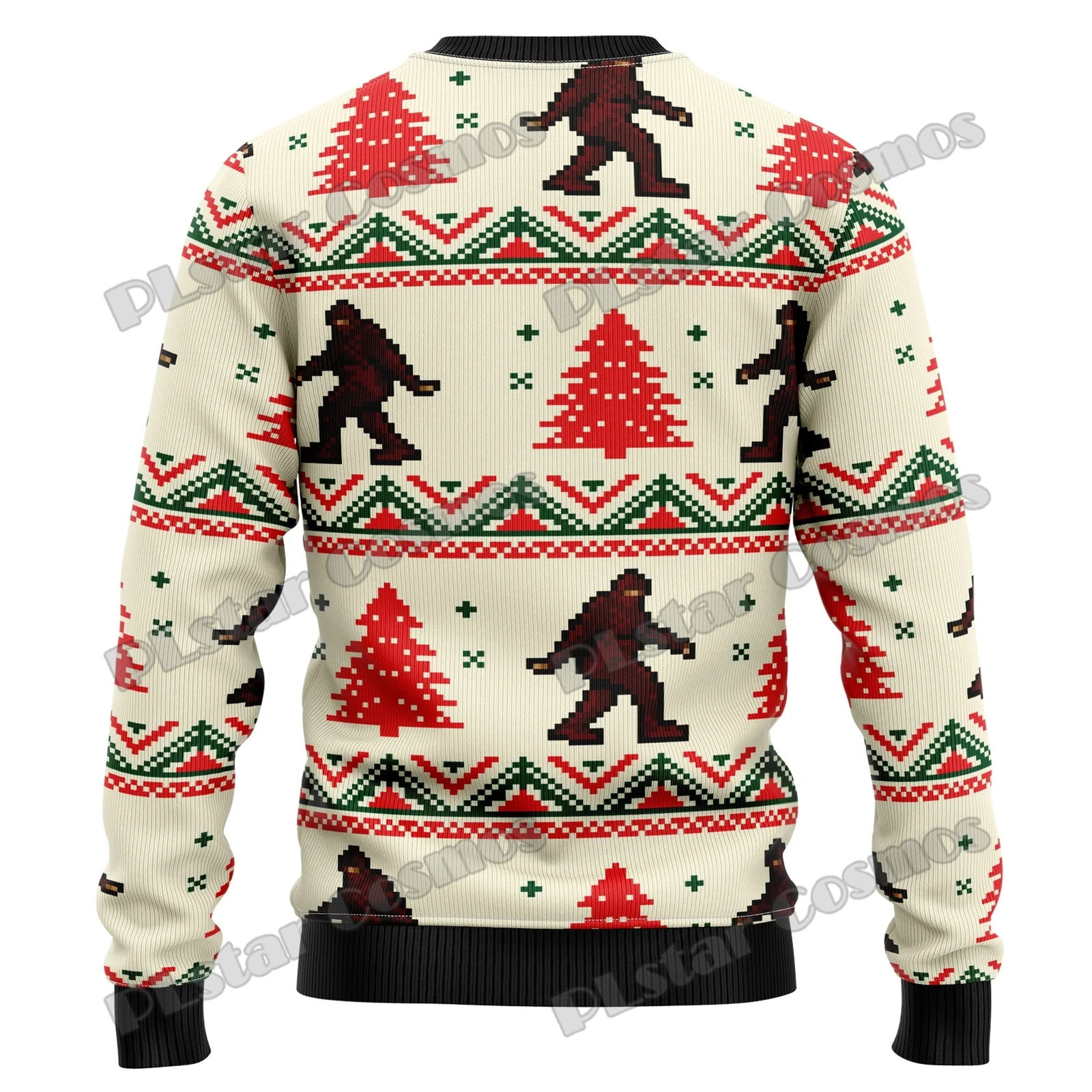 Autumn Winter Unisex Casual Knit Pullover Sweater Amazing Bigfoot Pattern 3D Printed Mens Ugly Christmas KMY01 241022