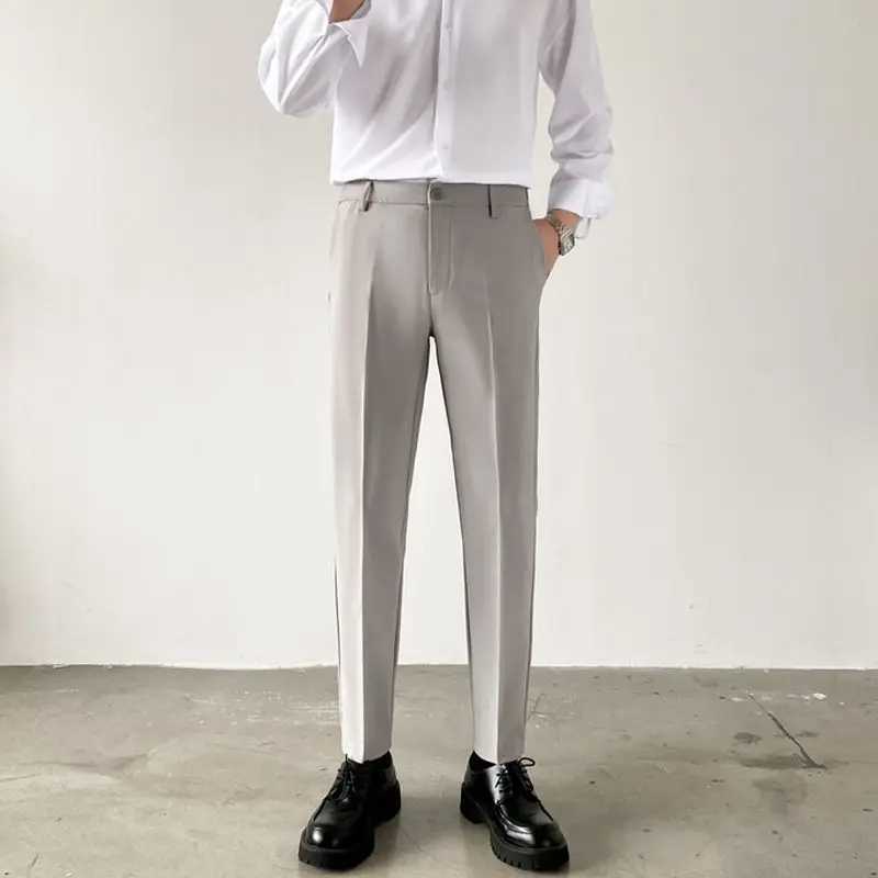 New Spring Autumn Men Korean Fashion Business Casual Slim Suit Pants High Quality Solid Formal Straight Trousers PantnesX241023