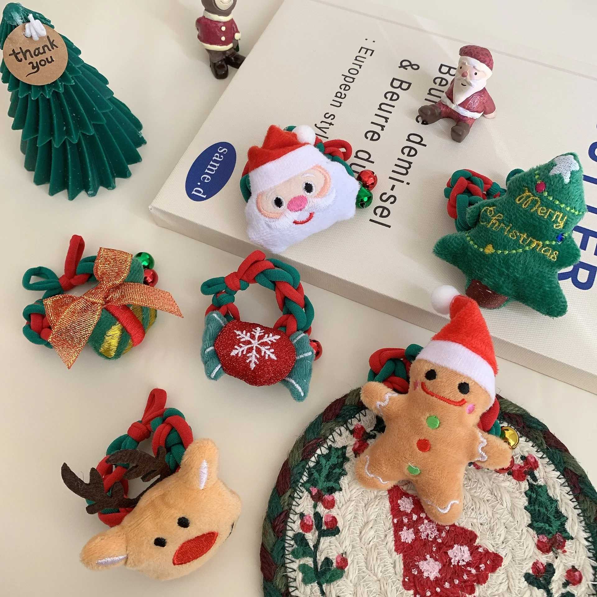 Christmas Deer Hair Ties High Elasticity Hairbands Deer cute Santa Claus Hair Ties Hair Chrismas Tree Accessories for WomenX241021