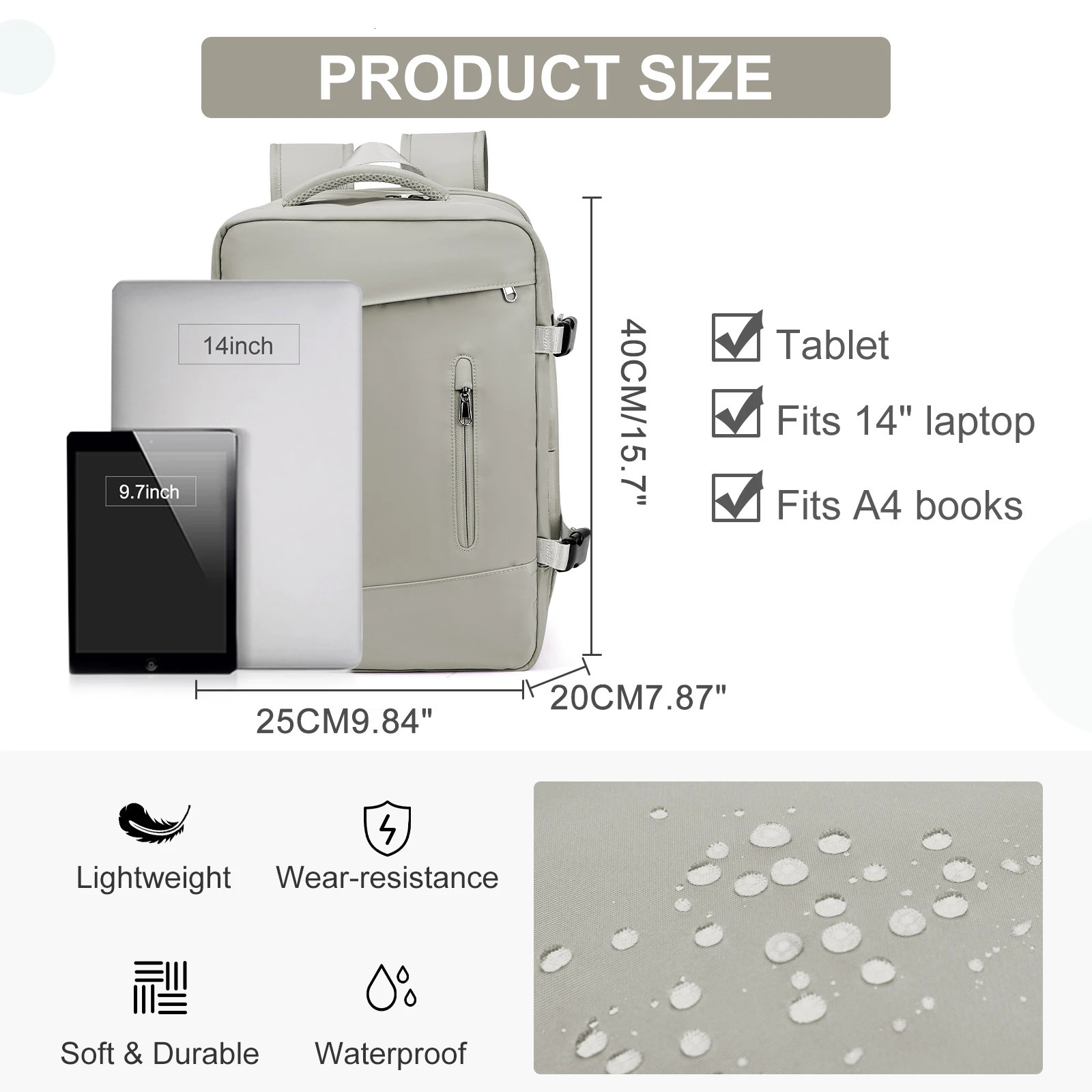 Likros Travel Backpack Cabin Bag 40x20x25 Ryanair Flight Backpack Portable Expandable Anti theft Laptop Backpack 241023