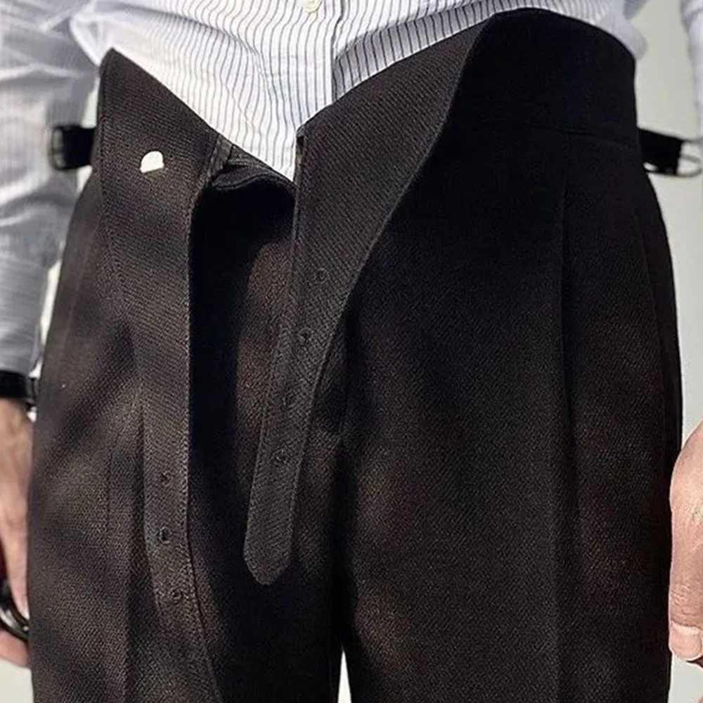Mens Double Belt Suit Pants Genderless 2024 New British Temperament Versatile Comfortable High-Waisted Straight Trousers UnisexX241023