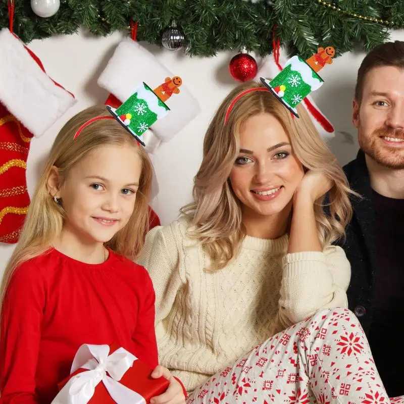 Christmas Headbands For Kids Elastic Red Green Silver Christmas Headgear Comfortable Classic Christmas Decorations For KidX241021