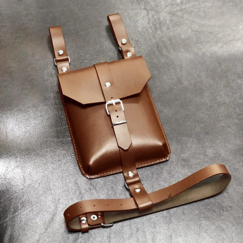 Steampunk Leg Harness Belt Bag Fanny Pack Leather Phone Wallet Holster Gothic Garter Womens LARP Knight Bag Drop Thigh 241023