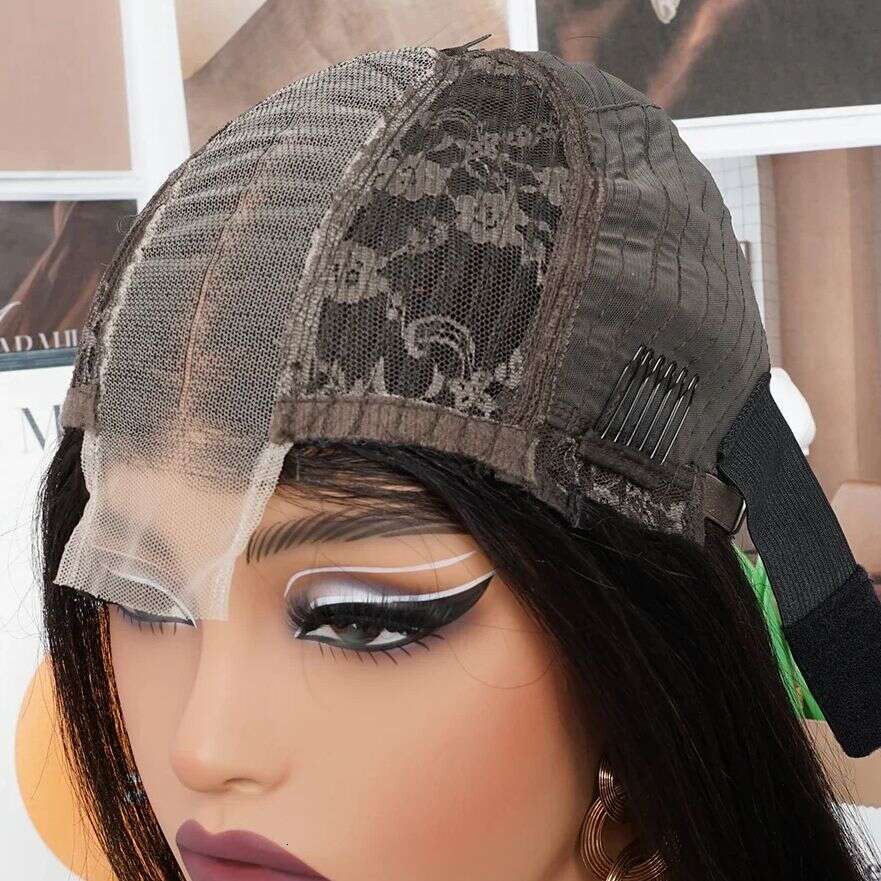 2x6 Lace Kim K Closure Wig Glueless Lace Front Wig 100% Human Hair Wig for Women Deep Middle Part Straight Natural Hair Bobbi