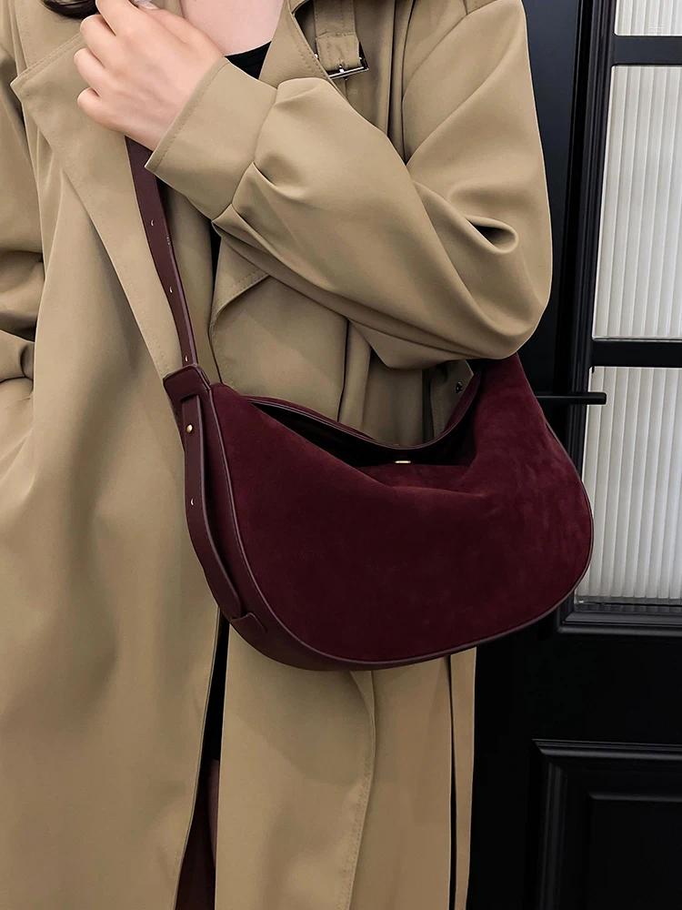 Totes Lizzytsu Vintage Red Hobos Shoulder Bag Women Korean Casual Crossbody Streetwear Design Handbags Easymatch Tote