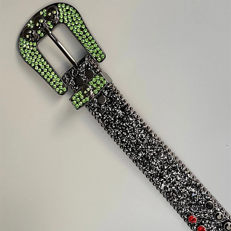 NOOWISBB Pencil Stone Belt Belt Western Cowboy Diamond Sparkling Belt Mens Y2K Crystal Stud Cinto De Strass Jeans 241022