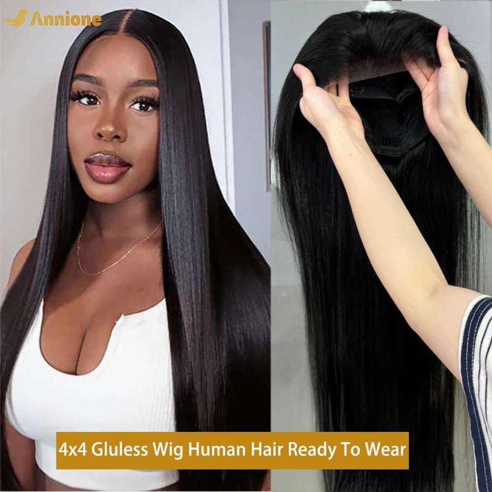 Wig Glueless Human Hair Ready To Wear X Preplucked Brazilian Straight HD Lace Front Wigs s