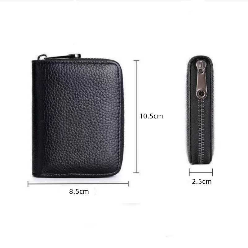 New Mini Leather 20 Card Wallet Mini Leather Wallet Business Box Wallet Bracket RFID Blocked Carteira Masculina Porte Carte Z250411