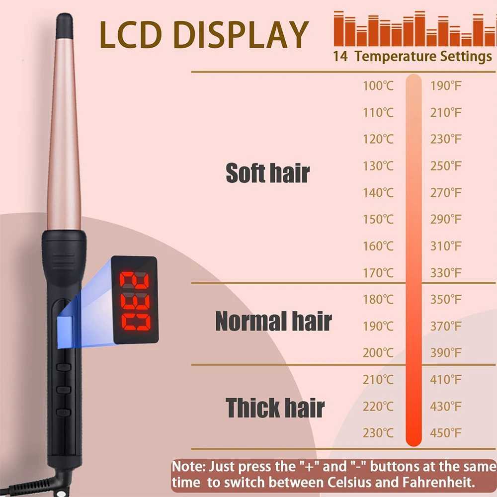 New Arrival Curler Ceramic Curler Iron Professional Curling Tool 1-1/2 inch Cone Electric Curler Quick Curler Z241022