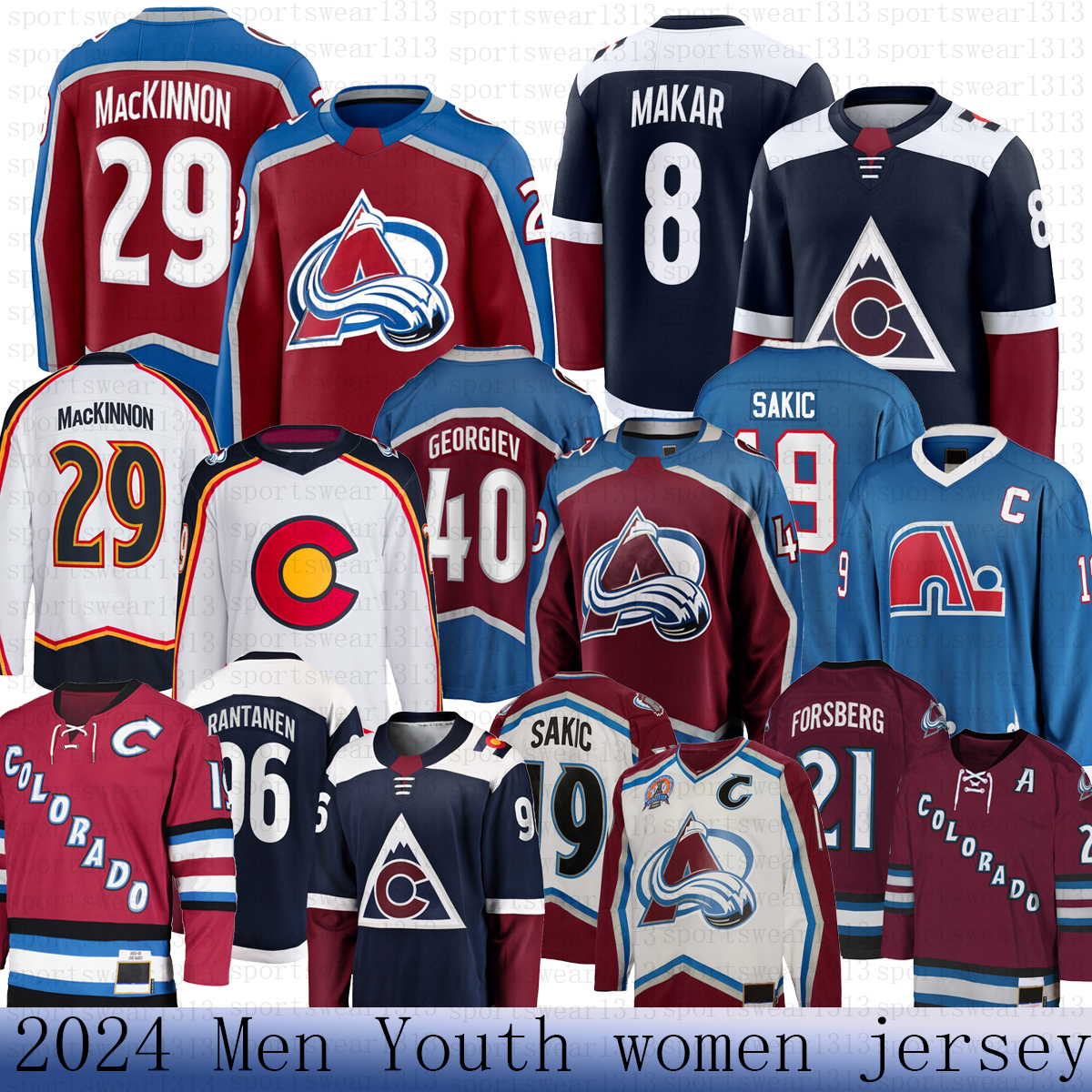 29 Nathan MacKinnon jersey 8 Cale Makar hockey jersey avalanche jersey 92 Gabriel Landeskog Reverse Retro Mikko Rantanen Miles Wood Joe Sakic Devon Toews jerseys man