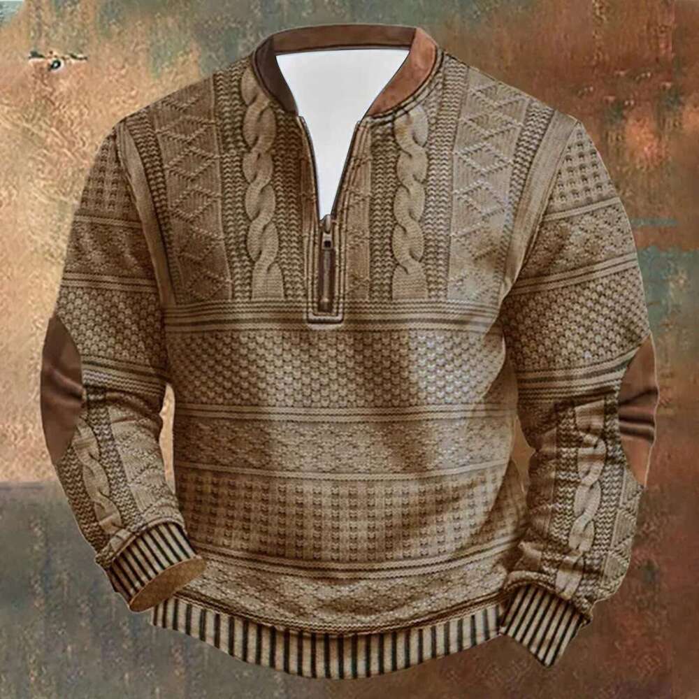 Oversize Trendy Sweatshirts For Man Outdoor Casual Long Sleeve Hoodless Pullover With Standing Collar Youth Men s Winter Sweater