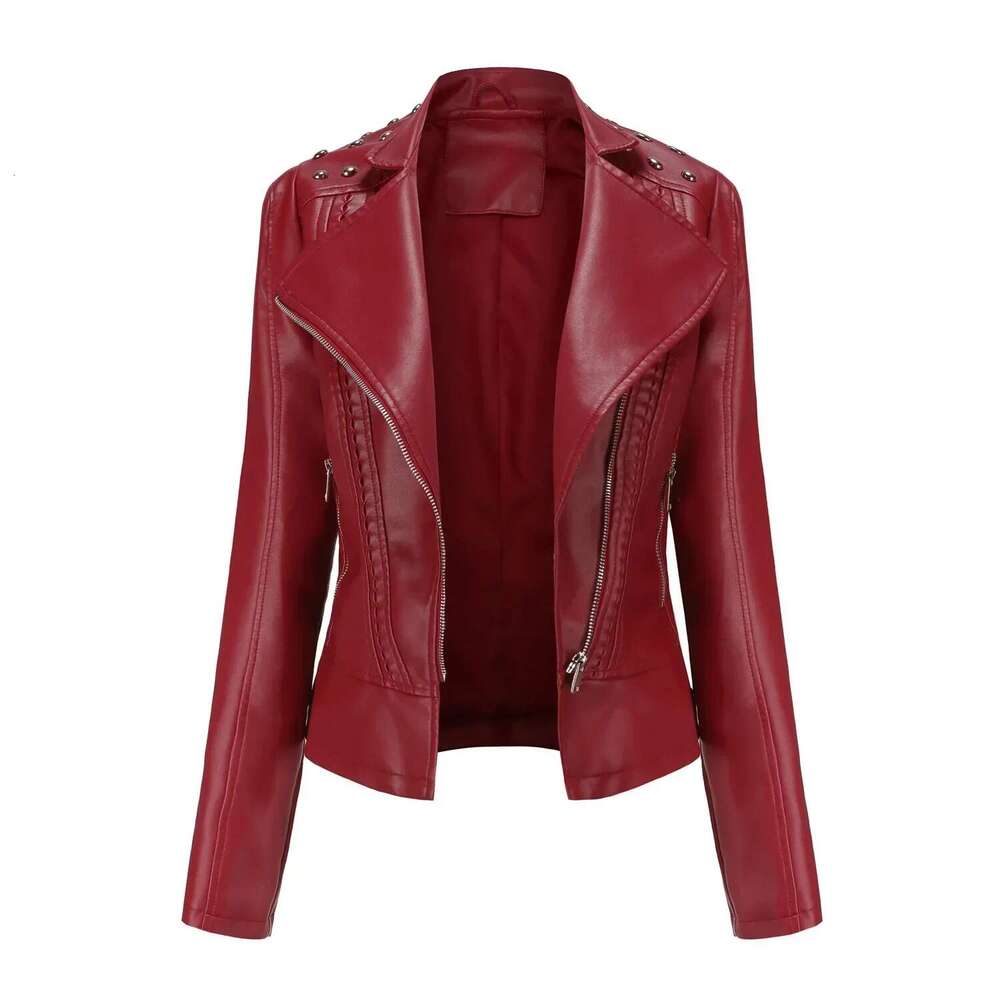 Faux Leather Jacket Women Trend 2024 Coats For Womens Spring Autumn Woman Coat Black Pink Purple Red Brown Jaqueta Feminina New