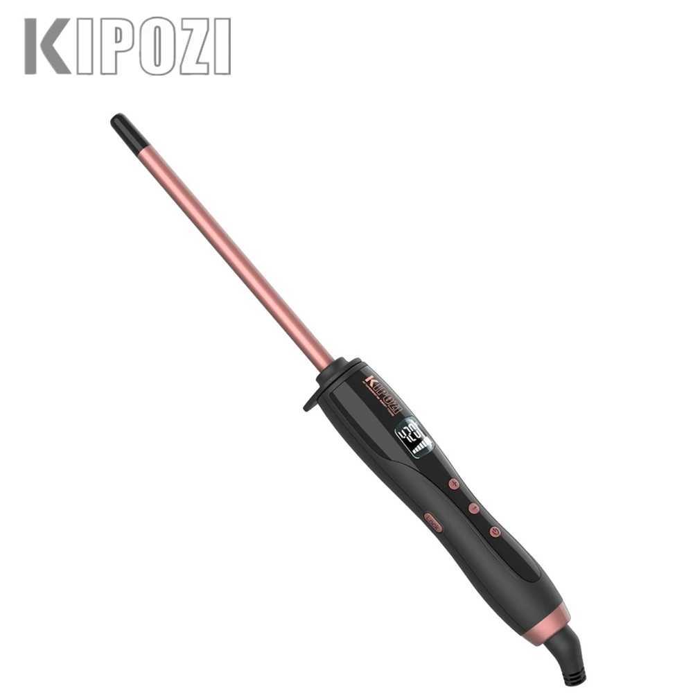 New Arrival KIPOZI thin curling iron 9mm small curling iron used for short and long hair ceramic bucket curling iron beauty hairstyles Z241022