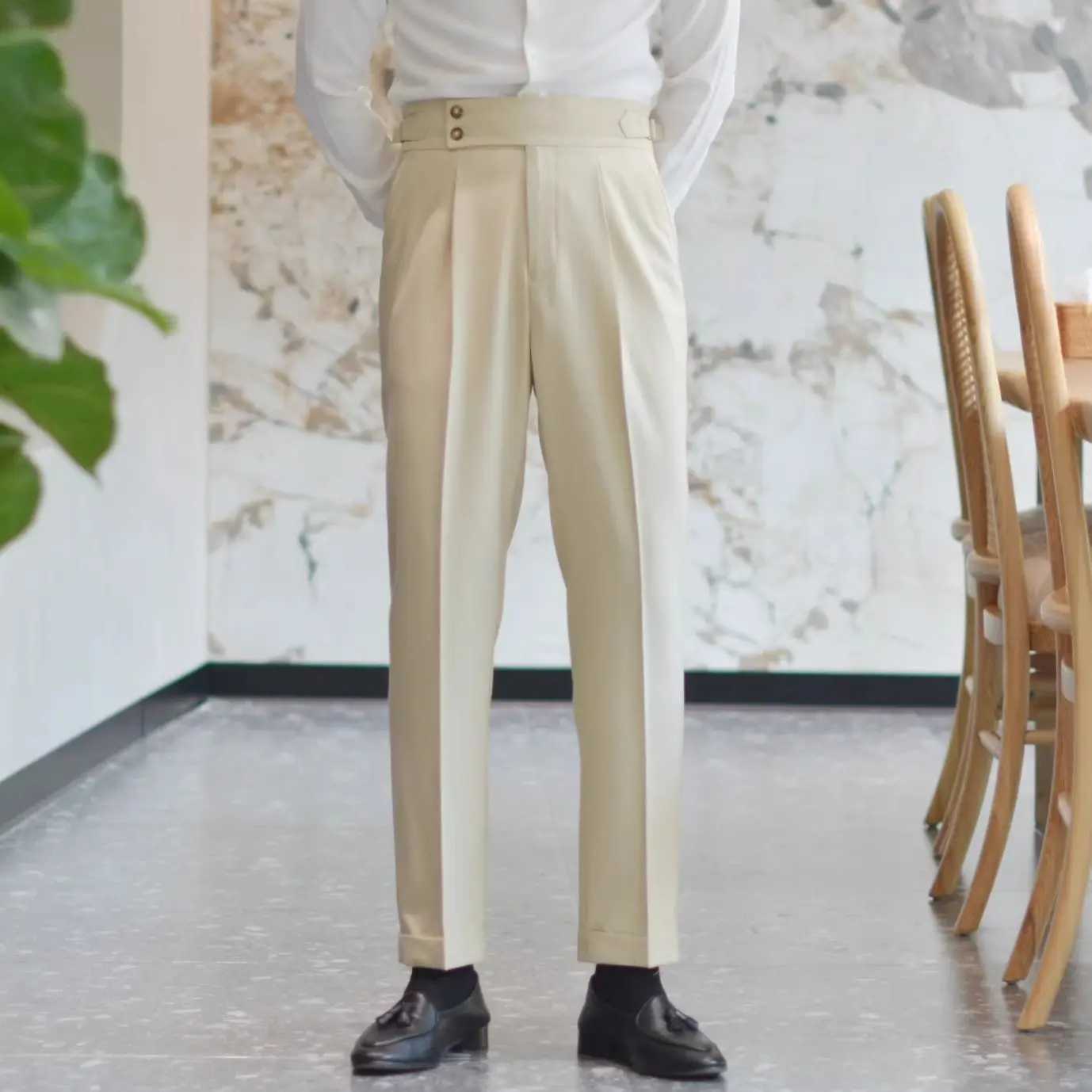 Mens Summer Pants Business Social Tailoring White High Waist New in Male Suit Trousers Korean Style Clothes Designer Up LuxuryXJ241023