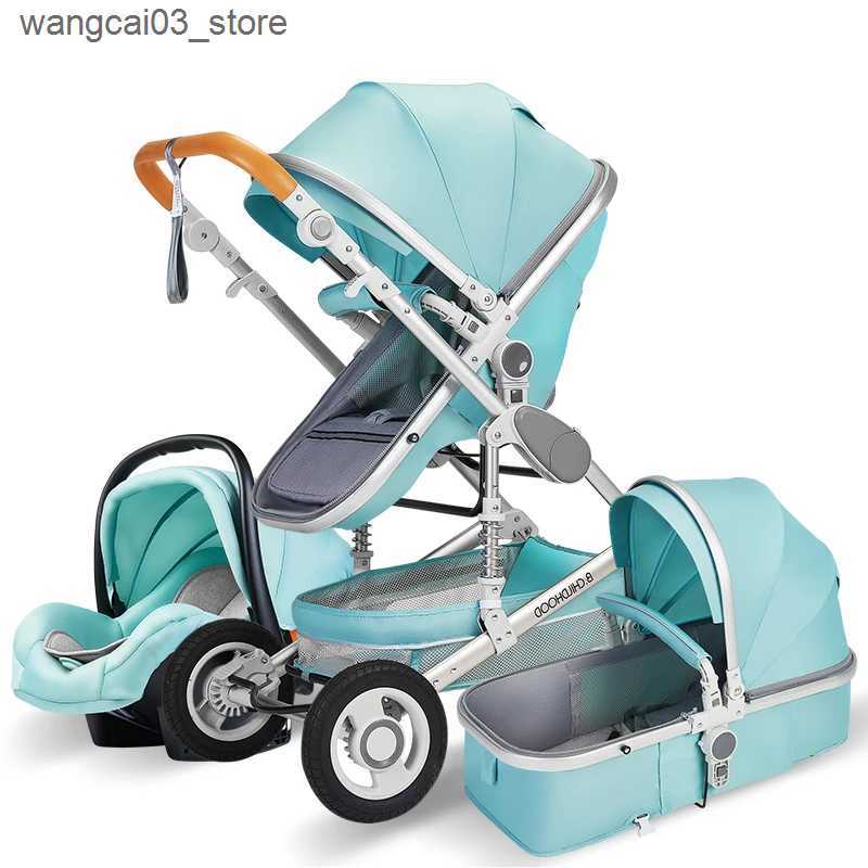 Strollers# Luxury Baby Stroller High Landview 3 in 1 Baby Stroller Portable Baby Pushchair Baby Pram Baby Comfort for Newborn L240910