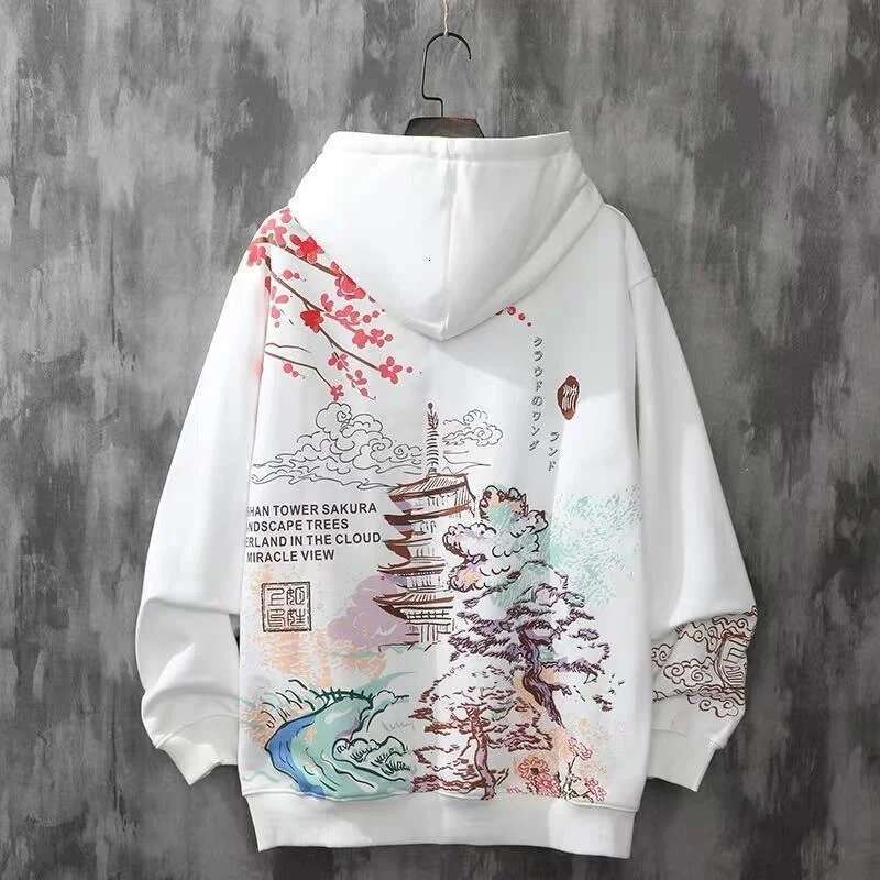 High end DropShipping Wholesale Anime Hoodies Sweatshirts Chinese Style Black Harajuku Oversized Pullovers CS