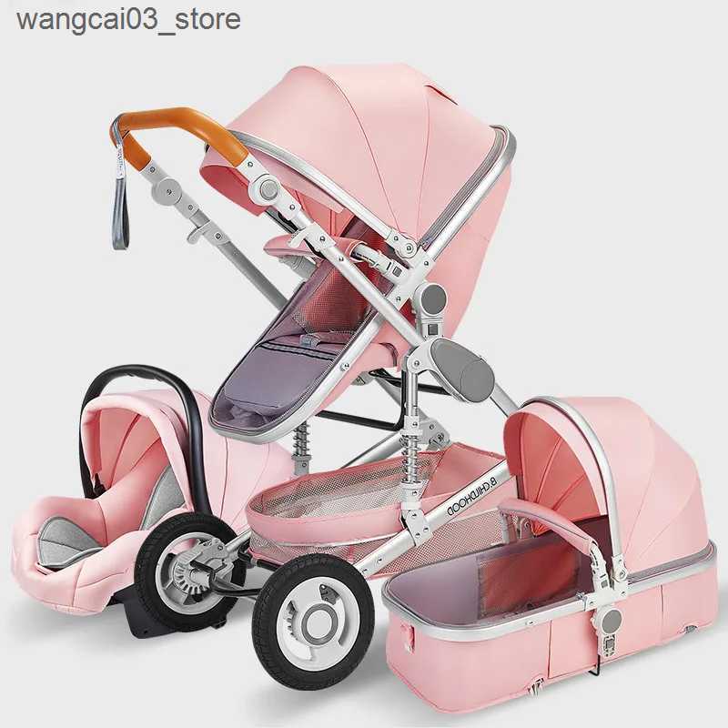 Strollers# Luxury Baby Stroller High Landview 3 in 1 Baby Stroller Portable Baby Pushchair Baby Pram Baby Comfort for Newborn L240910