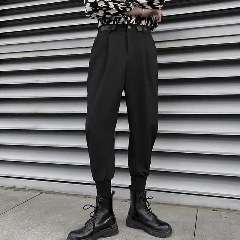2023 Korea Fashion Harlan Pants Male Business Trousers Men Brand Clothing Mens Vintage Wild Loose Casual Suit Pants Black 28-38X241023