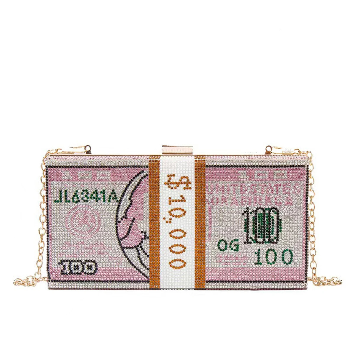 Diamond dollar ladies evening bag shiny chain cross body bag party dance party fashionable clutch wallet 241023