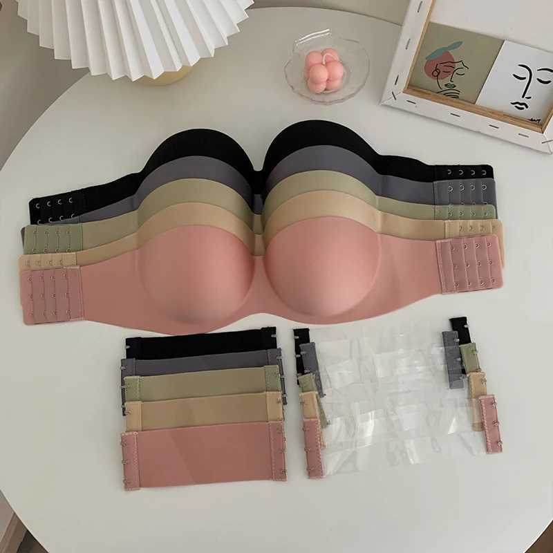 Summer Strapless Bra Women Invisible One-piece Wrapped Tube Top With Removable Pads Sexy Underwear Lingerie Cropped Tanks GirlsX241022