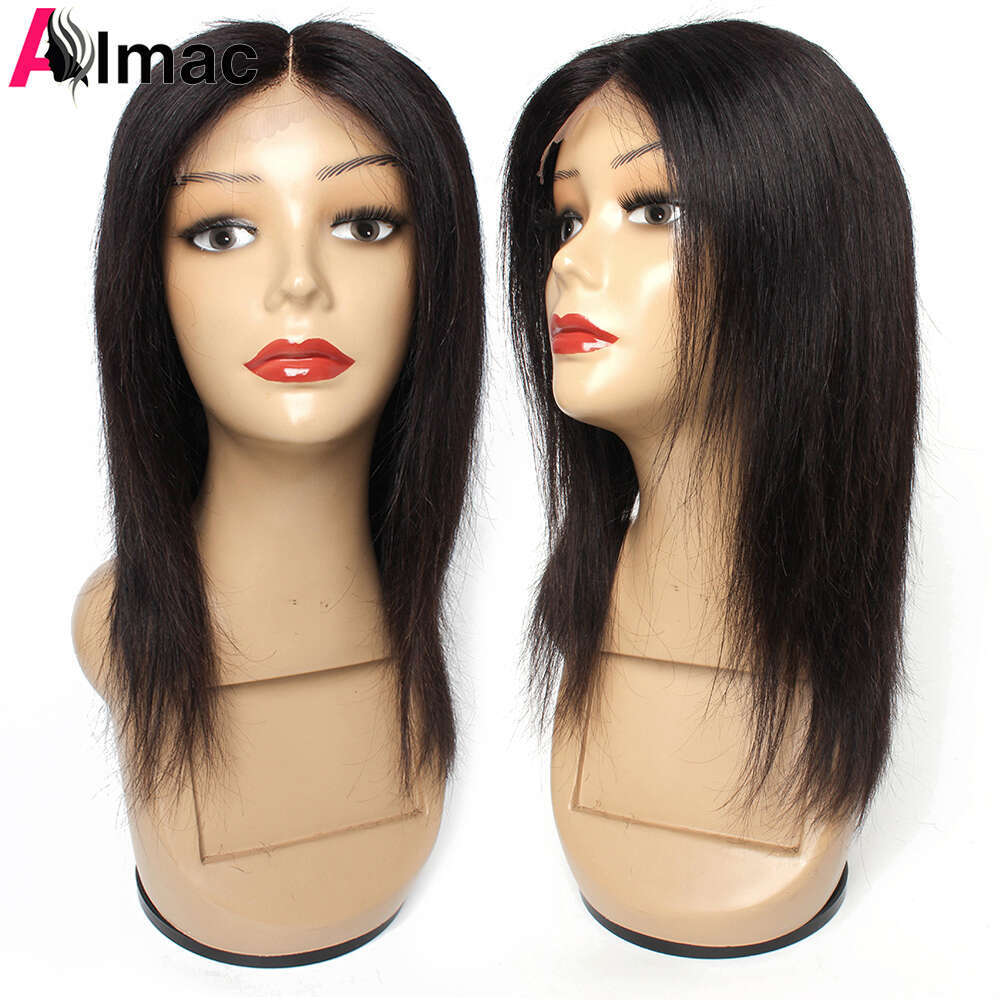 12-18 Inch 4*4 Lace Closure Wig Human Hair Wigs For Black Woman Brazilian Remy 4*1 Brazilian Straight T Part Lace Wig Almac