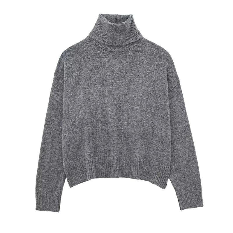 Casual Knitted Sweater Collar High Grade Grey Floral Top Womens Fashion Womens Long Sleeve Warm Clothing 241022