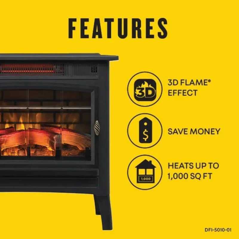 Home Heaters duraflame Freestanding Electric Fireplace Stove Heater with 3D Flame Effect for 1000 Sq. Ft. Cinnamon S2410224