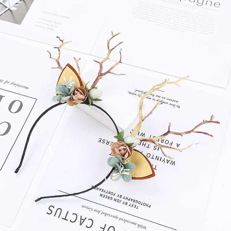 Gothic Antlers Deer Horn Christmas Headbands Cosplay Head Dress Christmas Costume Xmas Decoration Reindeer Ornaments Photo PropsX241022