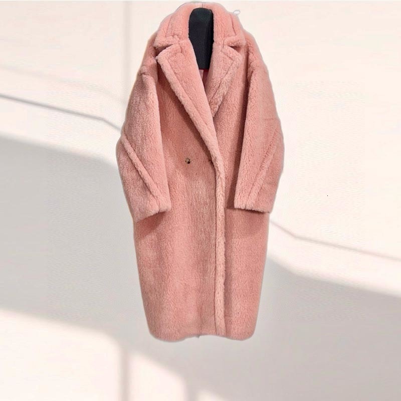 Women's Wool Blended Long Coat Designer High-quality Multi Color Lapel Collar Luxury Fashion Shoulder Down Long Sleeves Winter Warm Thick N1027