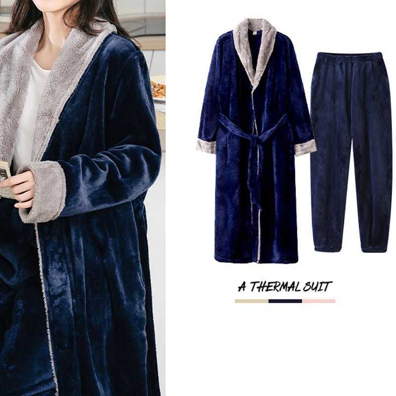Mens bathroom Terry womens casual kimono bathroom winter flannel long robe womens thick Spwear pajamas mens pajamas W241023