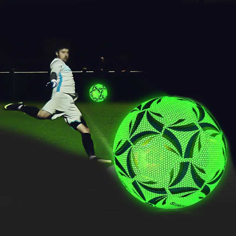 Standard Size 4/5 Glow In Dark Football Ball Soccer Luminate Glowing Soccer PU Rctive Light Night Practice Training BallsXJ241023
