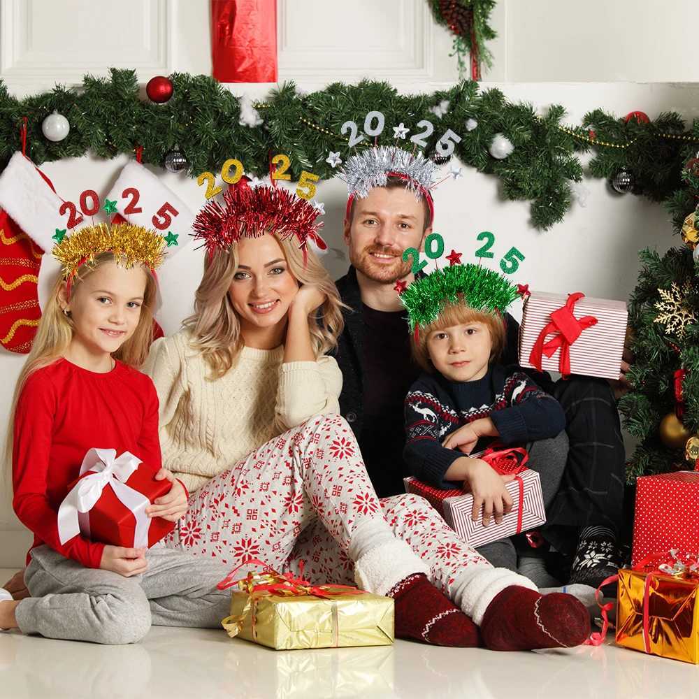 New Year 2025 Letter Hair Hoop happy New Years Eve Festival Party Decoration Headband Christmas Party Headwear for Kids AdultsX241021