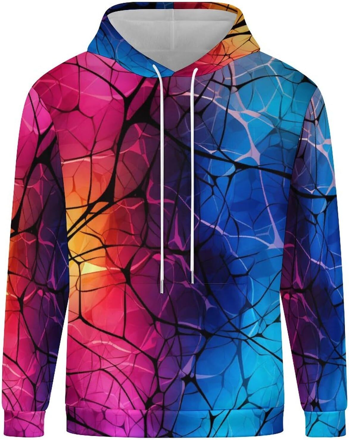 Hoodie for Mens Womens Unisex Vintage Coloful Smoke Pattern Hooded Sweatshirts Pullover Tie-Dye Smoking Cool Graphic Hoody Hoodie Graphic Trendy Warmt