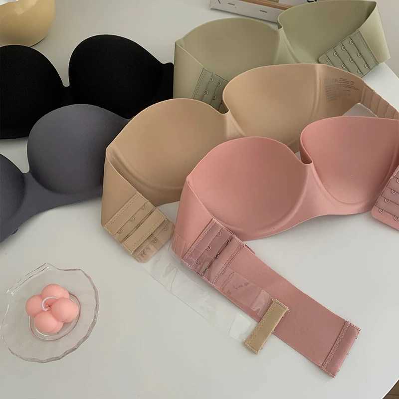 Summer Strapless Bra Women Invisible One-piece Wrapped Tube Top With Removable Pads Sexy Underwear Lingerie Cropped Tanks GirlsX241022