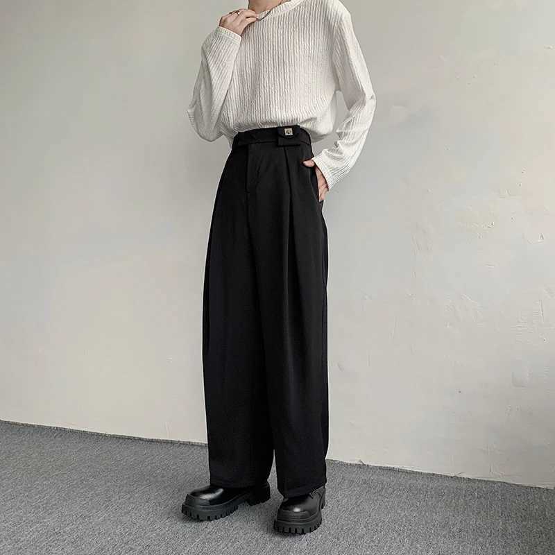 Black Suit Pants Men Oversized Fashion Social Mens Dress Pants Korean Loose Straight Wide Leg Pants Mens Office Formal TrousersX241023