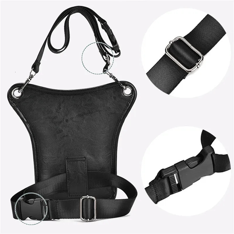 PU leather mens casual coffee classic shoulder strap sling bag fashionable travel Fanny waist belt bag leg bag 241023