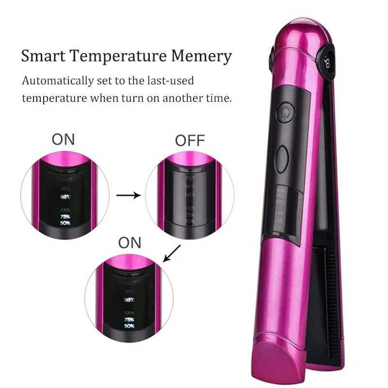 New Arrival USB charging professional curling iron 2-in-1 twisted portable straightener and curling iron flat hair styling tool Z241022