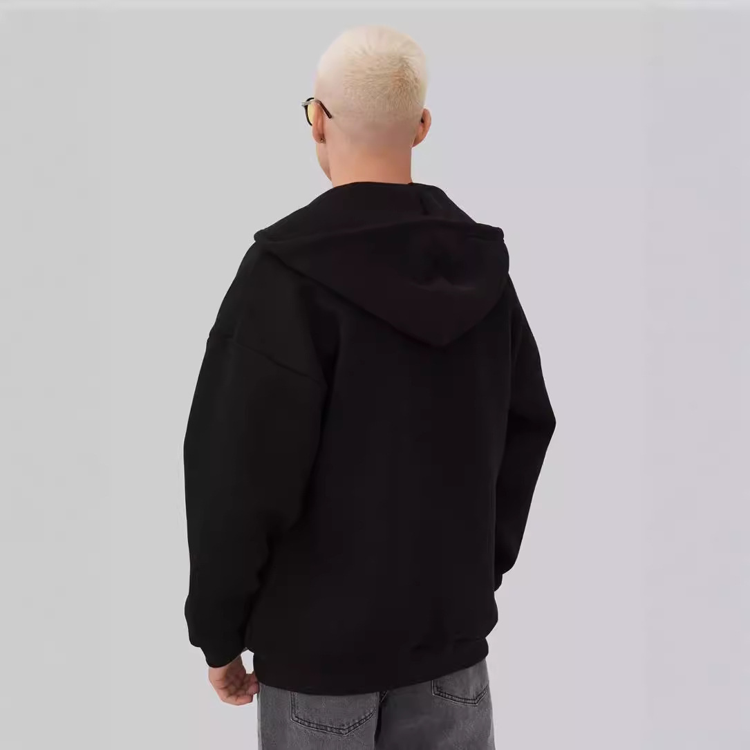 Men's hoodie, autumn new large circular hooded zipper suitable for both men and women, warm and fashionable