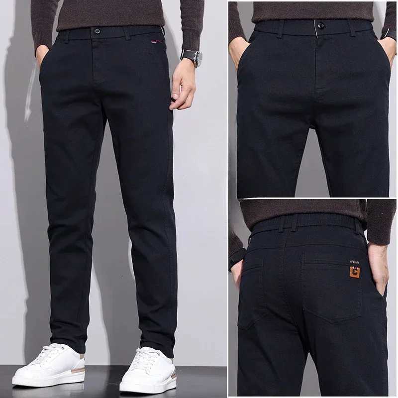 New Winter High-End Business Mens Suit Pants Autumn and Winter Slim Straight Casual Pants Versatile Fashion Trousers KoreanX241023