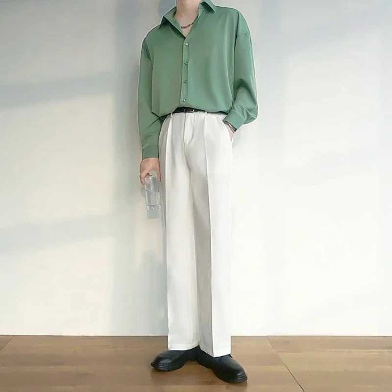 Wide Leg Male Suit Trousers Baggy Mens Summer Pants White Stylish Dress Elegant Cheap Classic Vintage Spring Clothes Formal UpX241023