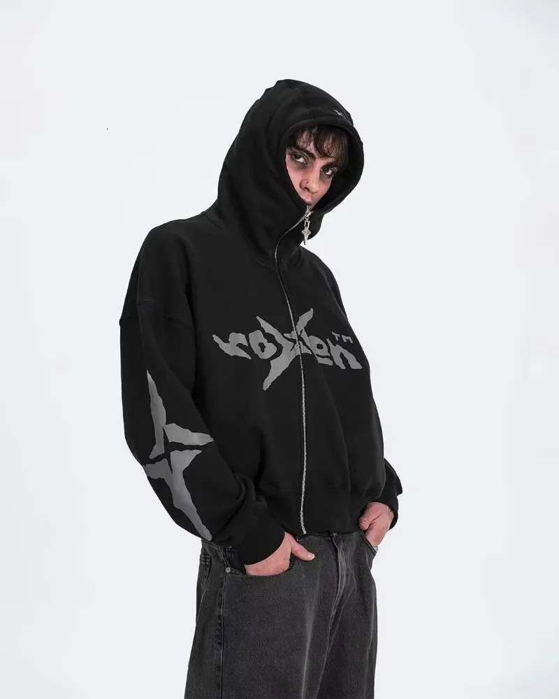 American Gothic Punk Harajuku Retro Super Large Hoodie Womens Y2k Fashion Letter Embroidered Jacket Casual Loose Sweatshirt Mens 241023