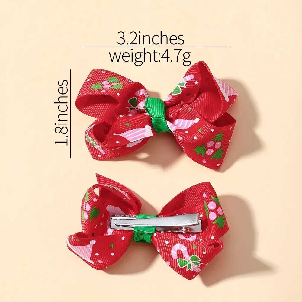 4Pcs/lot Cute Christmas Hairpin New Year Party Ribbon Hairclips for Kids Snowman Santa Claus Holiday Decoration Hair AccessoriesX241022