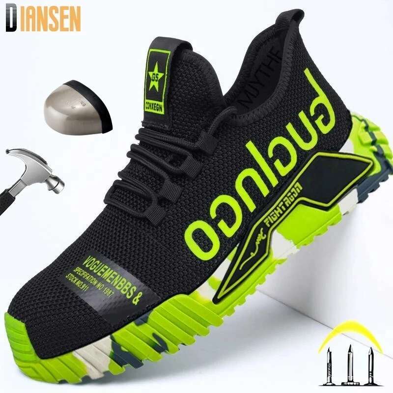 Puncture Proof Breathable Boots Anti-stab Safety Men Steel Toe Man Construction Work Shoes Male Sneaker nhggfre