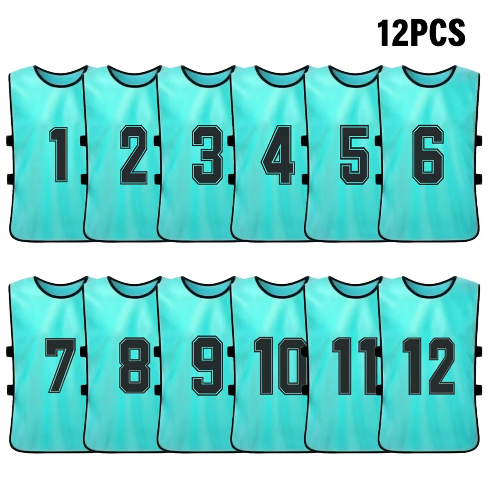 6/12 pieces of adult football pins for quick drying football team jerseys sports football team training numbers bibs practice sports vests 241022