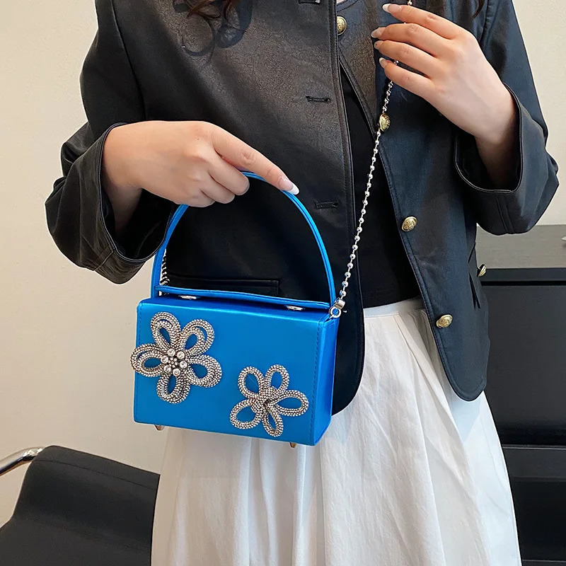 3D floral small cross shaped female messenger bag luggage party evening shoulder handbag 241023