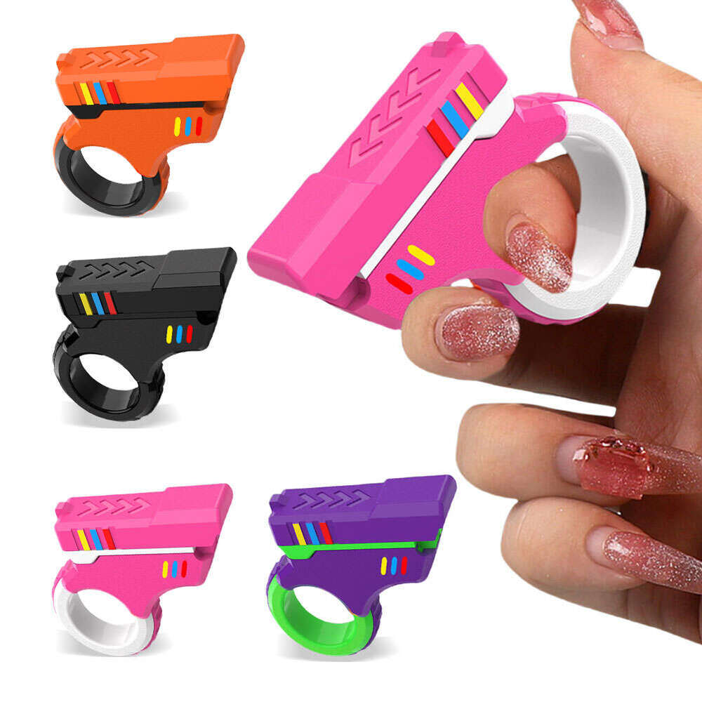 EDC Slider Magnetic Anxiety Stress Relief Fingertip Toy Adults Gifts for Him Fidget Ring Small Pistol Toys