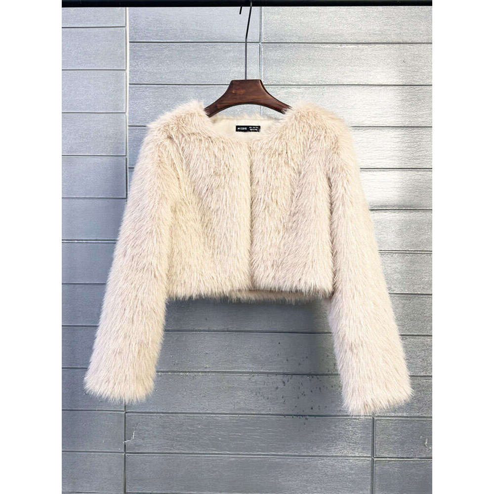 ZADORIN Fashion Colorful Fluffy Jacket Solid Cropped White Pink Faux Coat Women Jackets Winter Fur Coats