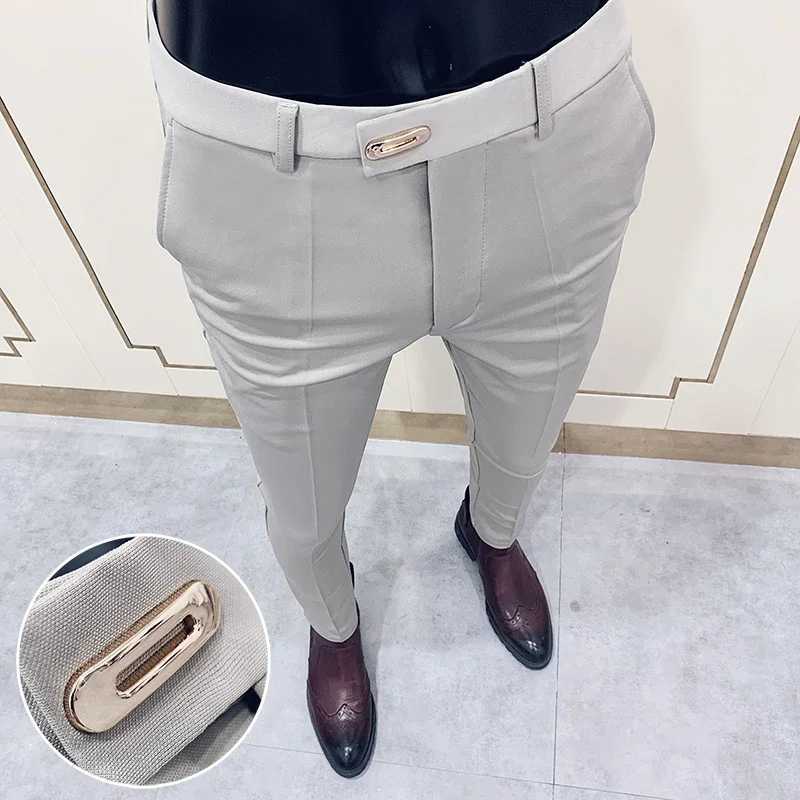Men Suit Pants 2024 Spring Dress Pantalone Hombre Stretch Slim Formal Trousers Cala Masculina Solid Casual Pants Men ClothingX241023
