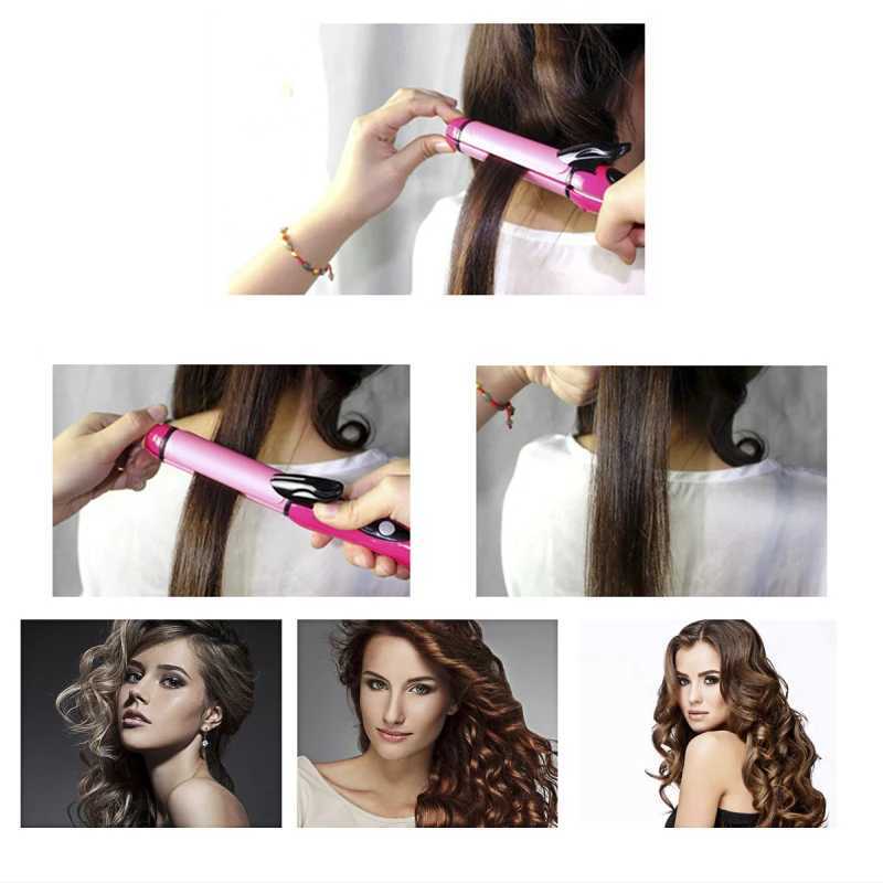 New Arrival JINDING 2-in-1 hair straightener ceramic flat iron hair straightener hair care and styling tool 110-220V Z241022