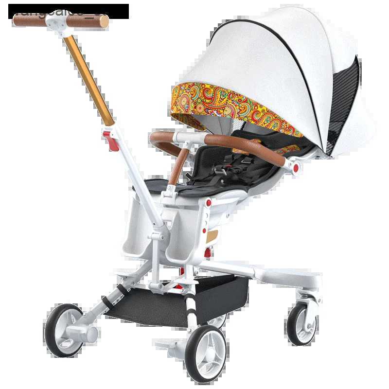 Strollers# Stroller Childrens Cart Lay Flat Prams Portable Travel Baby Carriage Luxury High Landscape Baby Seat Rotation Commutation L240910